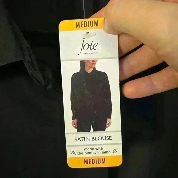 Black Satin Button Down - Picture 3 of 5